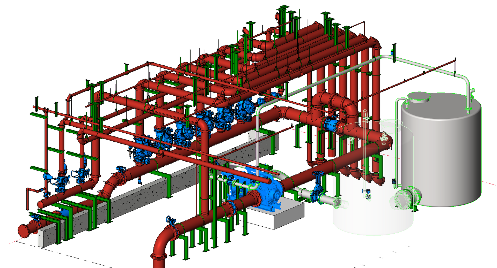 Fire protection model for an aerospace industrial project