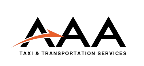 Aaa taxi and transportation services logo on a white background