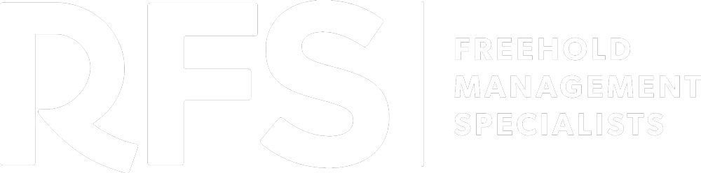 White logo with large “R” and “S” letters and faint text reading “FREE COLLAB BRAND OF THE FUTURE” on a white background