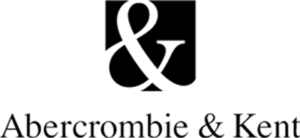 Logo of Abercrombie & Kent: A white ampersand symbol in a black square, with the name below.