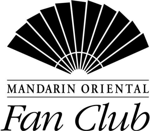 Mandarin Oriental Fan Club logo: Black fan above text, 