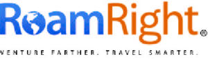 RoamRight logo with blue