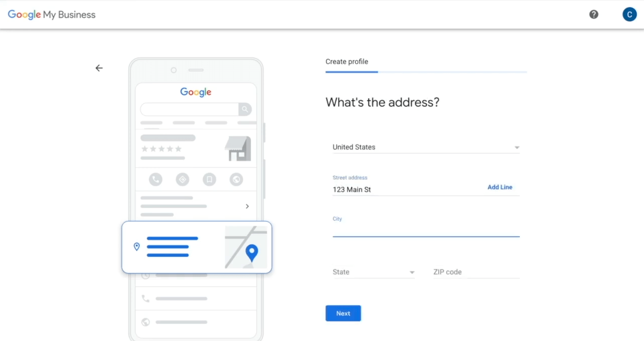 A screenshot of a google my business page.
