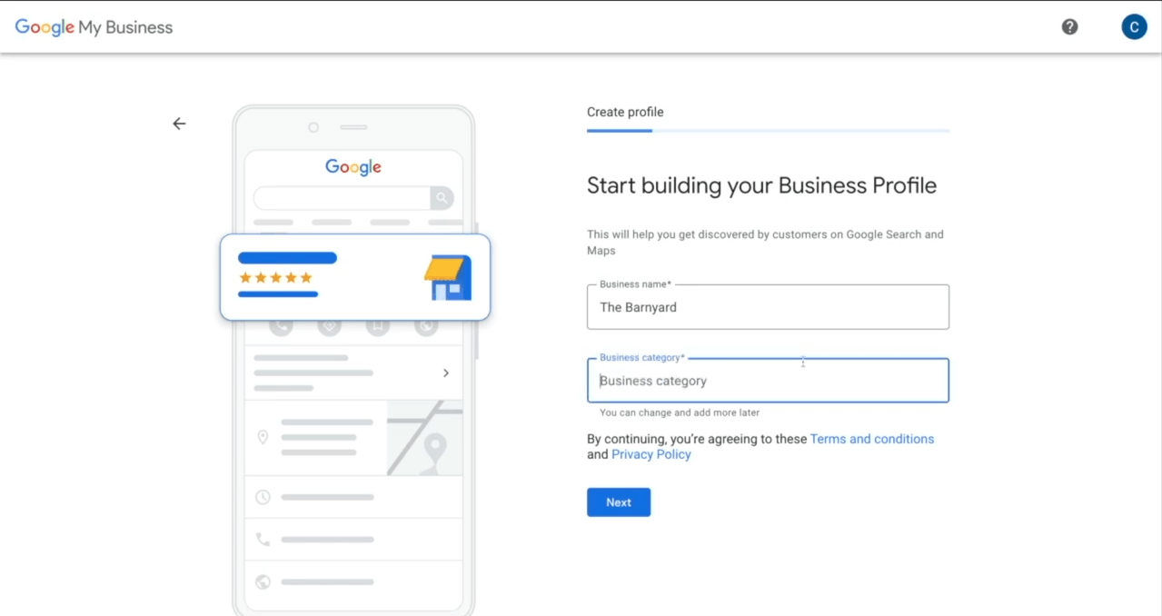 A screenshot of a google my business page on a phone.