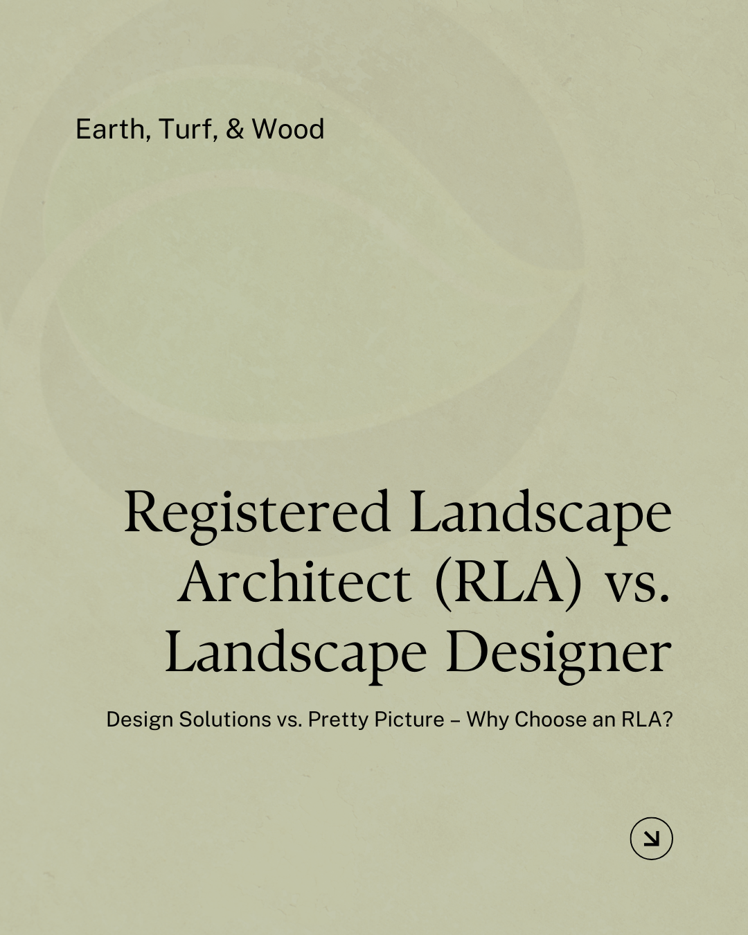 Book cover titled “Registered Landscape Architect (RLA) vs. Landscape Designer” on pale green background