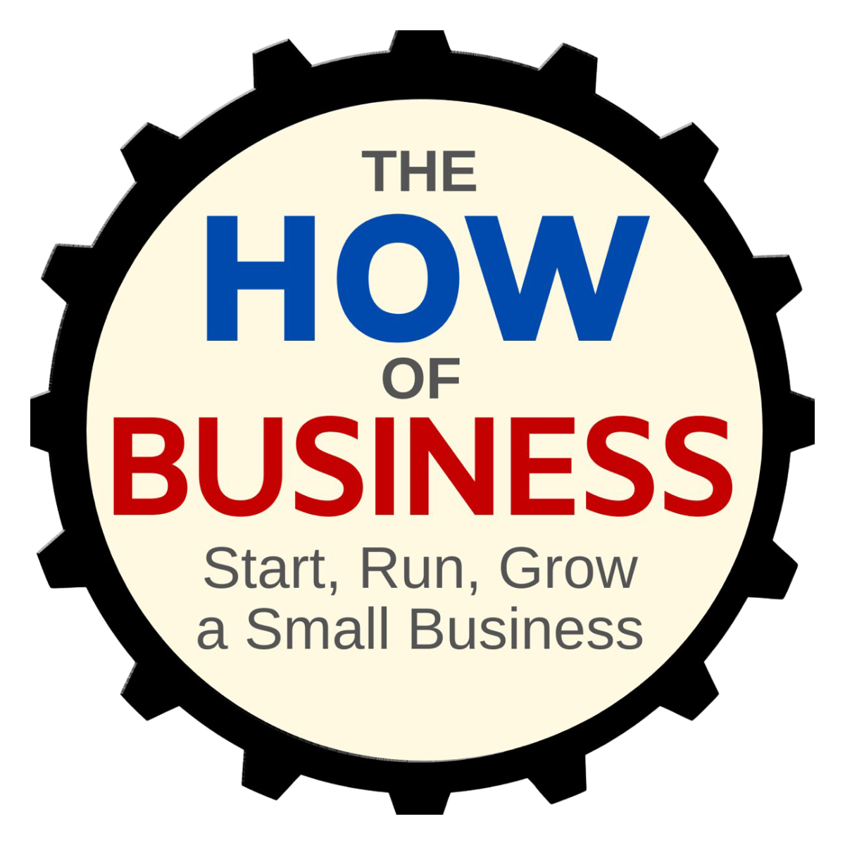 A logo for the how of business start run grow a small business