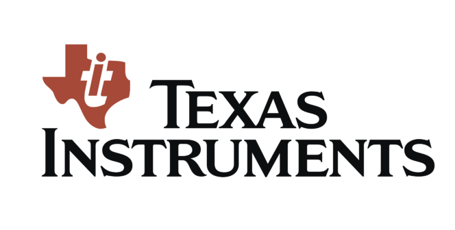 The logo for texas instruments has a texas flag on it.
