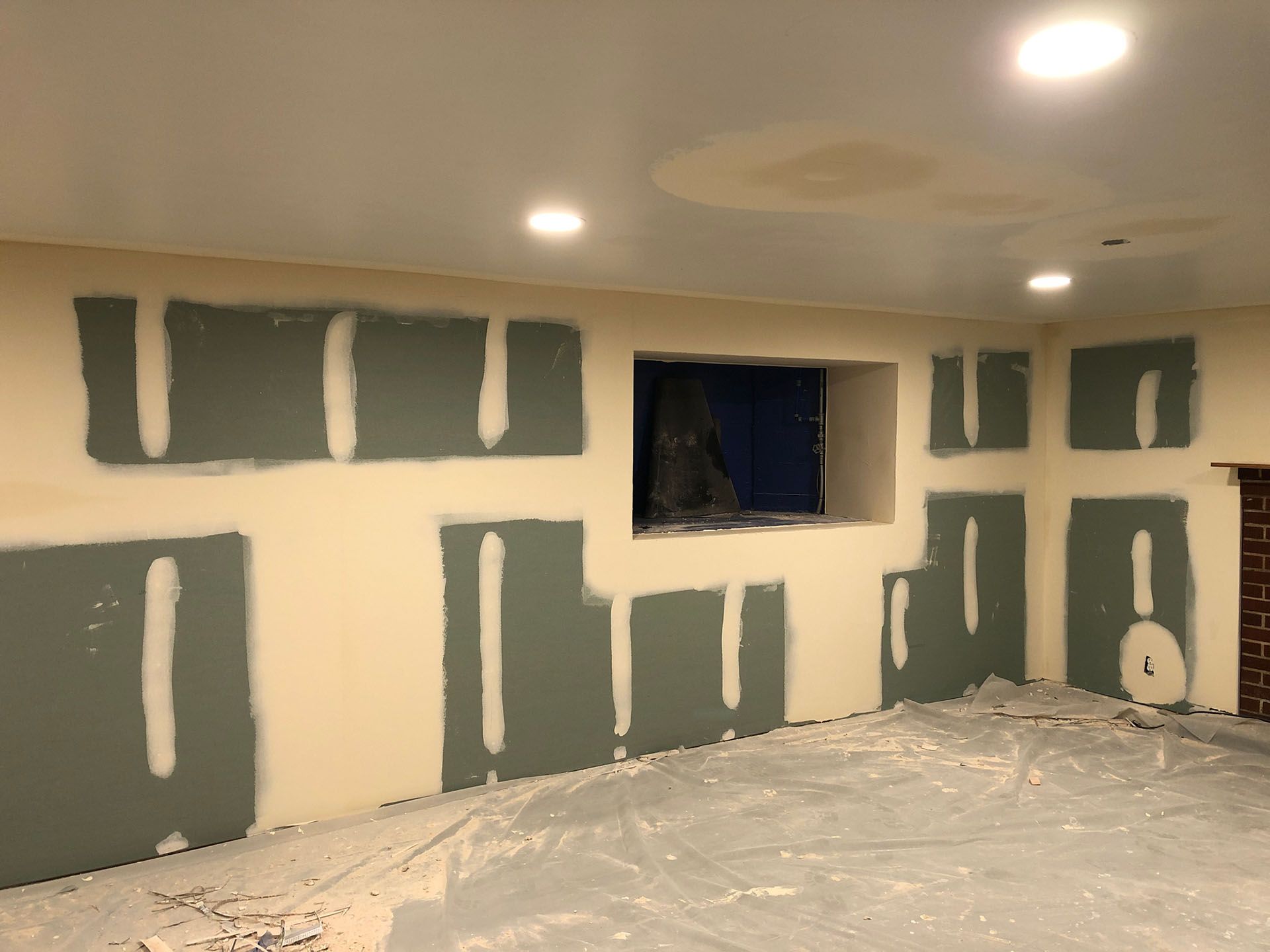 Basement during drywall installation — Chicopee, MA — Nova VC Construction & Cleaning