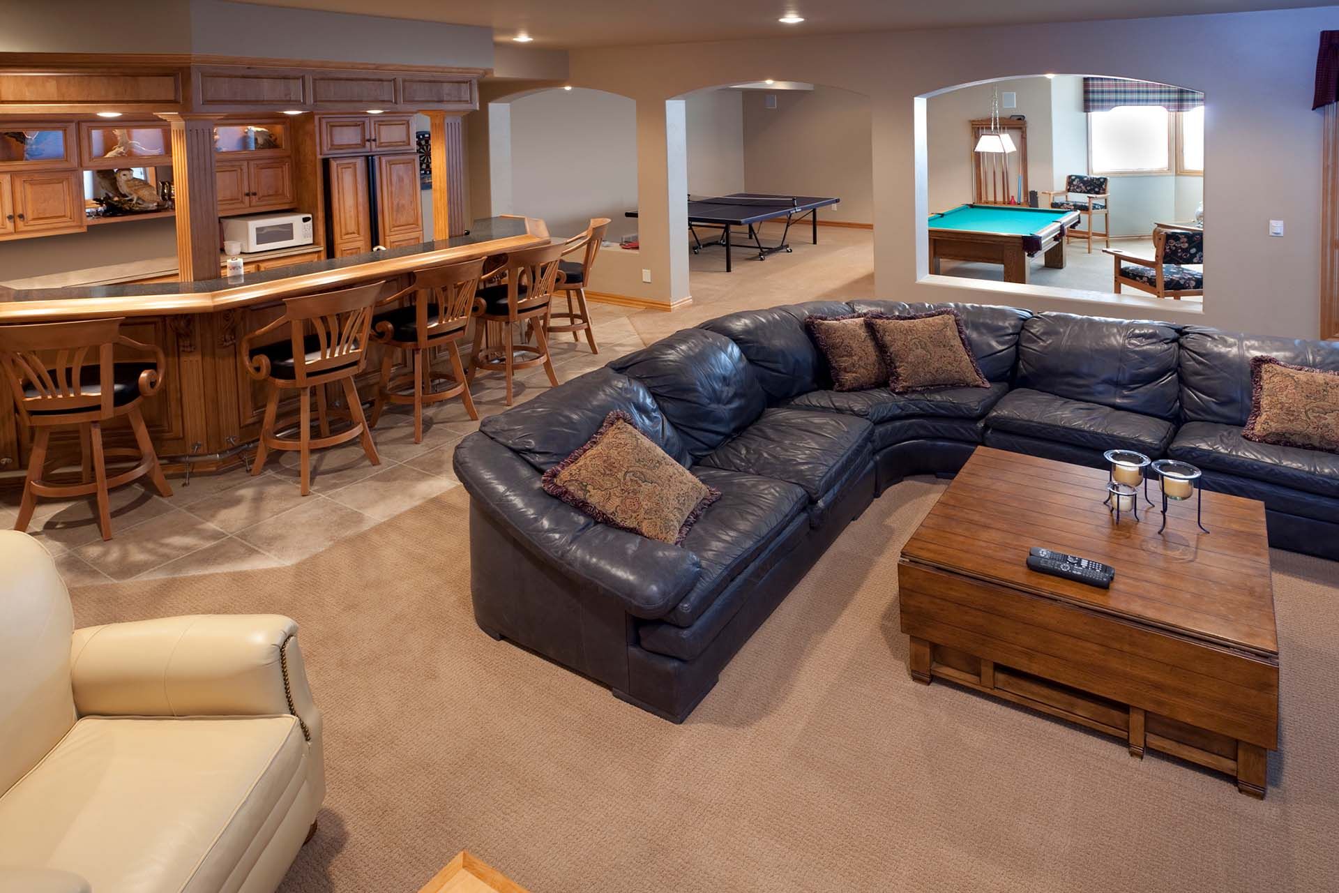 Basement with entertainment features — Chicopee, MA — Nova VC Construction & Cleaning