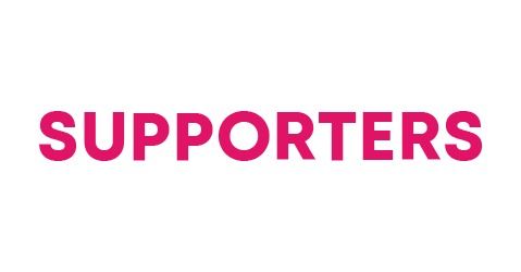 "SUPPORTERS" in pink text.