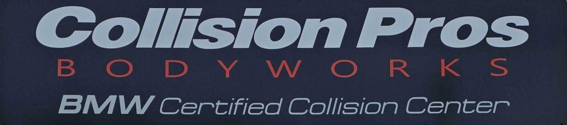 Logo for Collision Pros Bodyworks, a BMW Certified Collision Center.