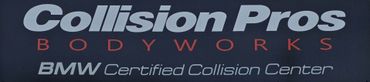 Logo for Collision Pros Bodyworks, a BMW Certified Collision Center.