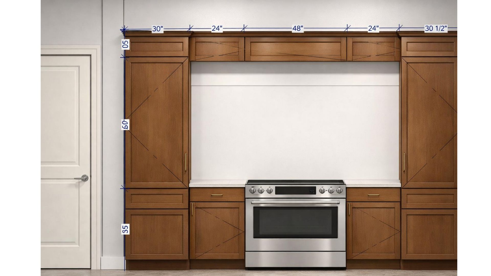 Built-in kitchen cabinetry with wood cabinets and a stainless steel oven under a microwave cutout.