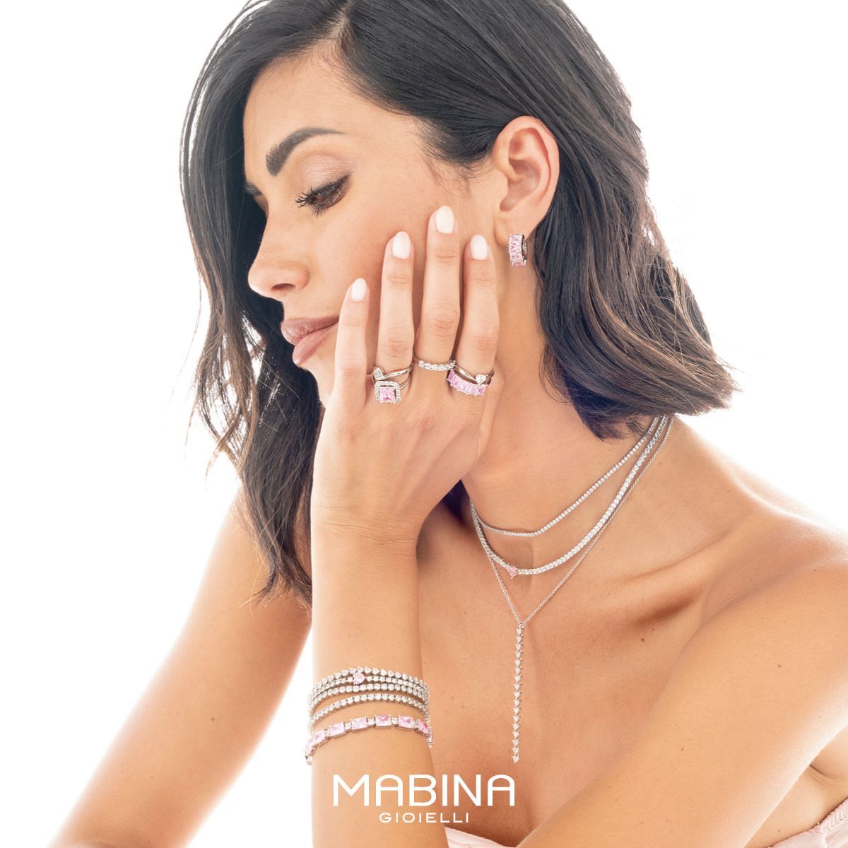 Federica Nargi indossa la nuova Collezione in argento di Mabina Gioielli