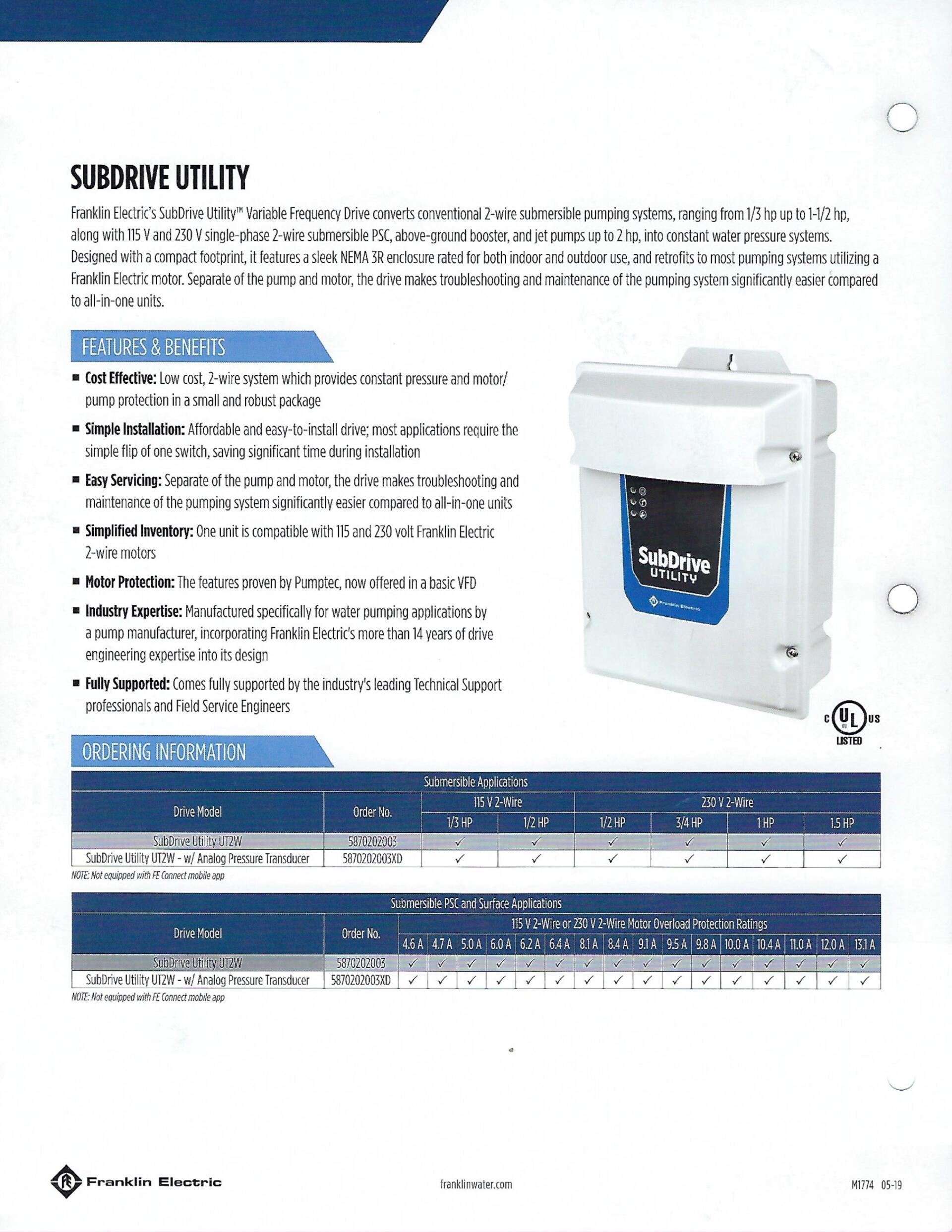 SubDrive utility features and benefits — Orient, Ohio — Bapst Water Well Drilling SubDrive utility features and benefits — Orient, Ohio — Bapst Water Well Drilling