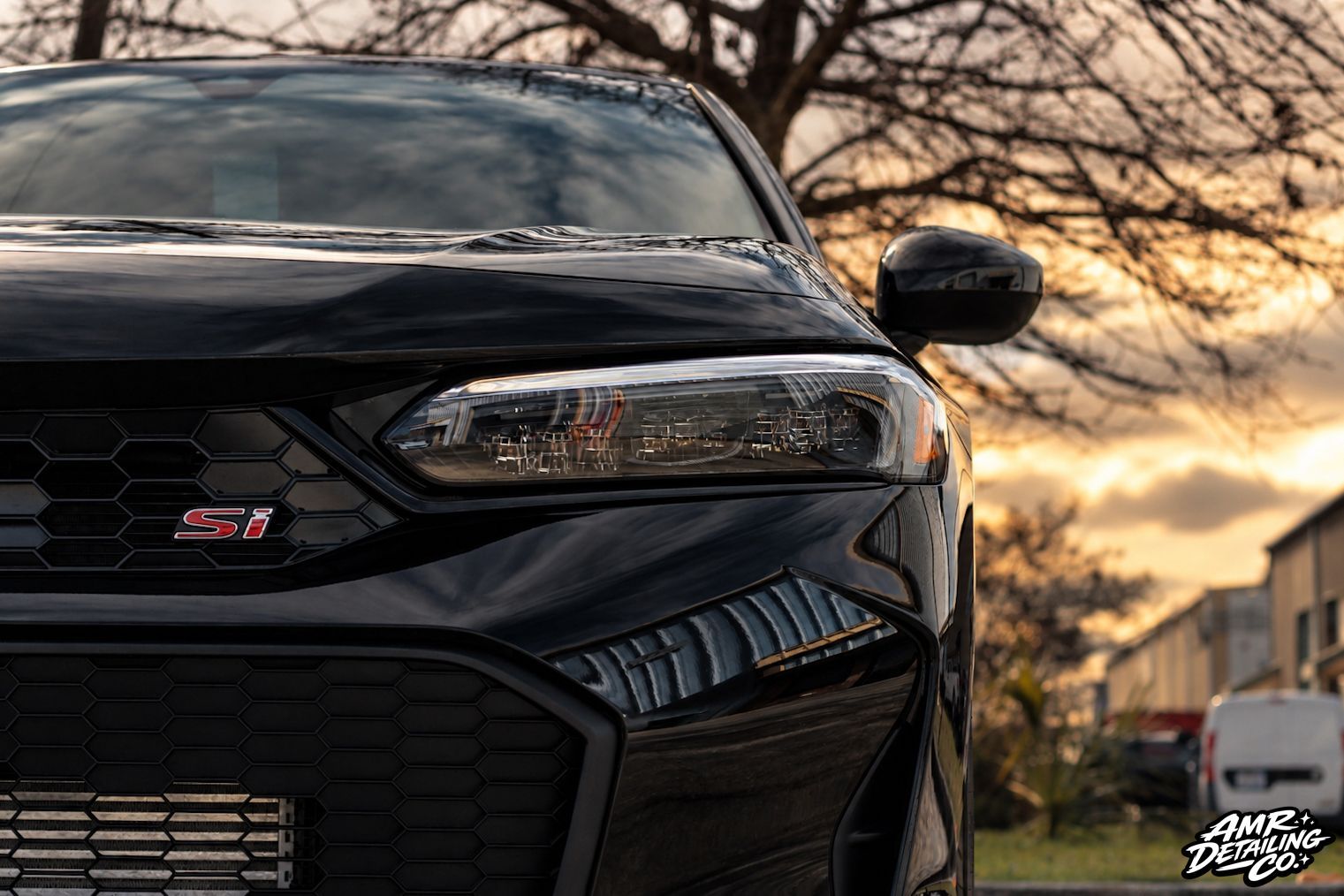 Honda Civic SI badge detailed during ceramic coating service
