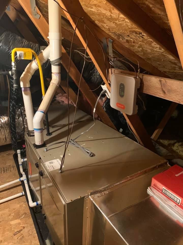  Attic Bryant furnace setup with new gas line and vent pipes by RPM HVAC Service Inc.