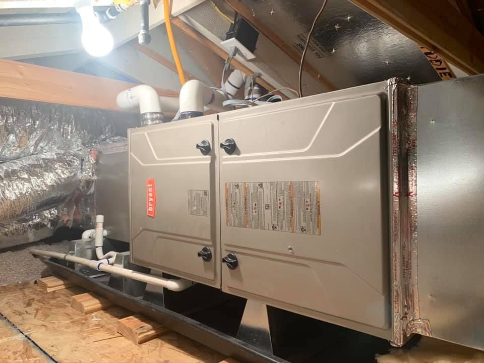 Bryant furnace installers near you with attic installation and heating service
