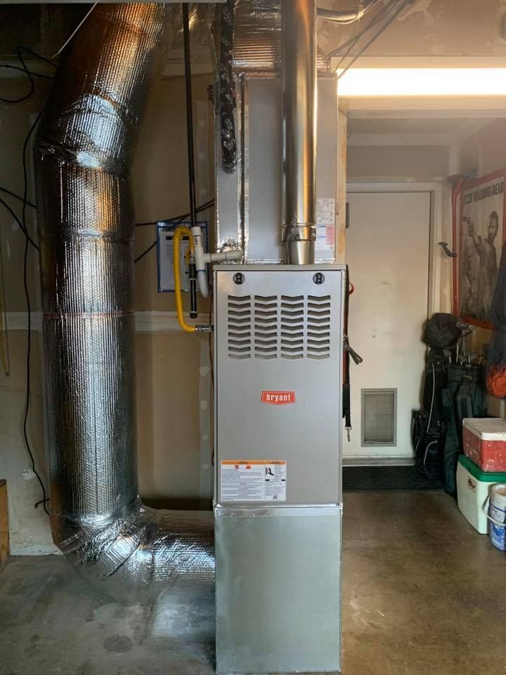 Residential HVAC heating maintenance services with ductwork for improved efficiency
