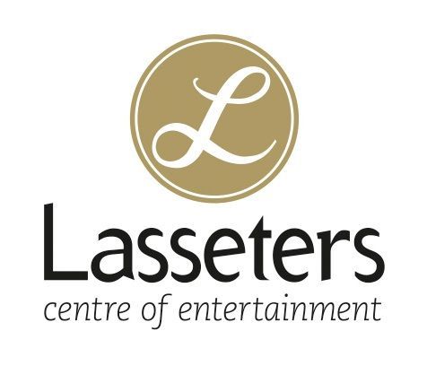 Logo for Lasseters Centre of Entertainment featuring a gold circle with a cursive