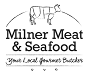 Black and white logo for Milner Meat