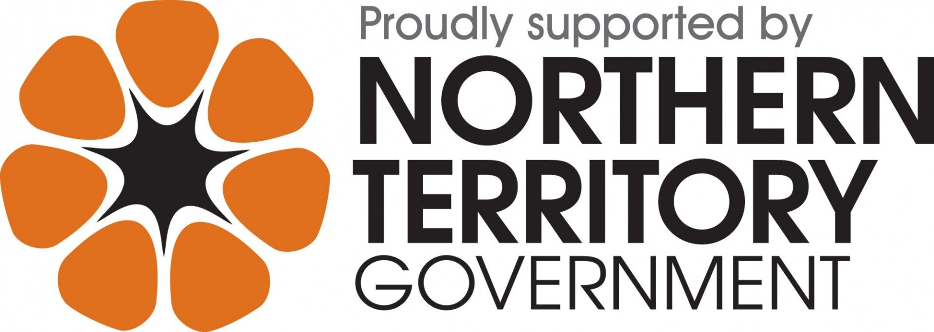Logo for the Northern Territory Government, featuring an orange flower shape and text.