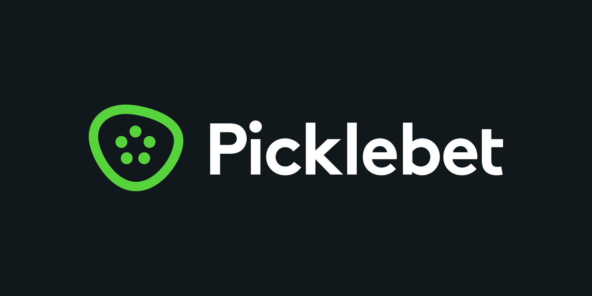 Picklebet logo: a green pickle shape with white dots inside next to the white text