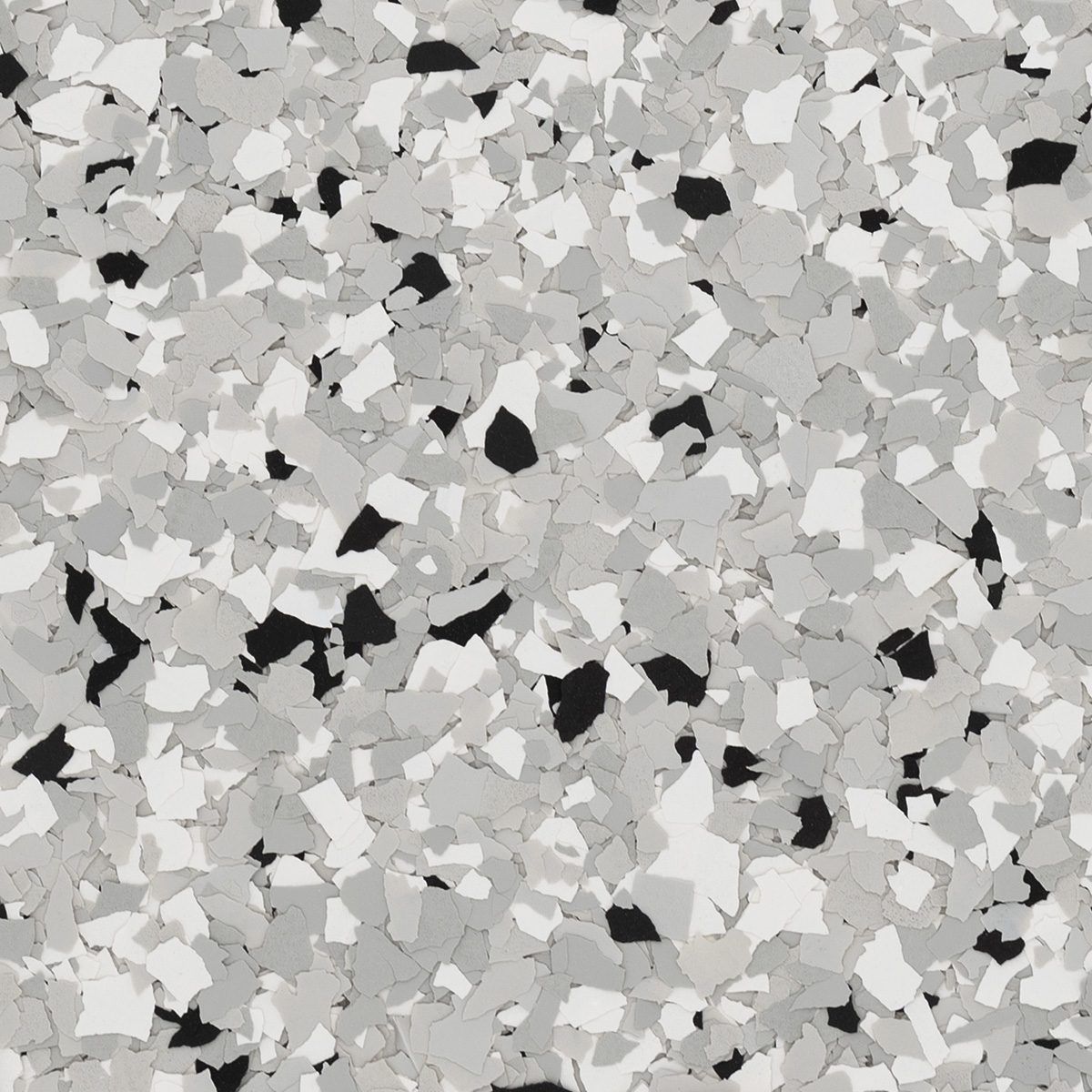 Light gray speckled terrazzo or stone surface with black and white flecks
