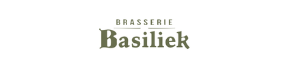 Het logo van Brasserie Basilier in donkergroen op een lichte achtergrond.