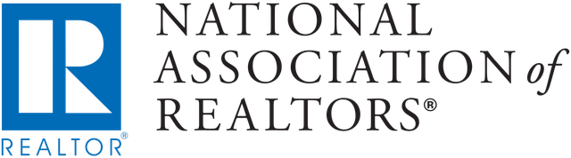 Blue logo with a capital "R" inside a square, text "NATIONAL ASSOCIATION of REALTORS®".