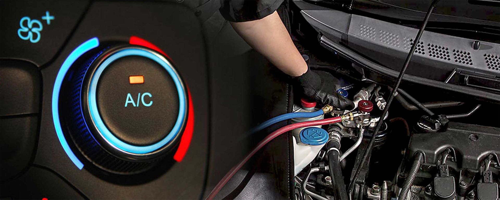 A Person is Working on a Car 's Air Conditioning System — Savins Radiator Service In Lismore, NSW