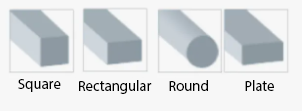 schéma de plusieurs poutres métalliques de différentes formes