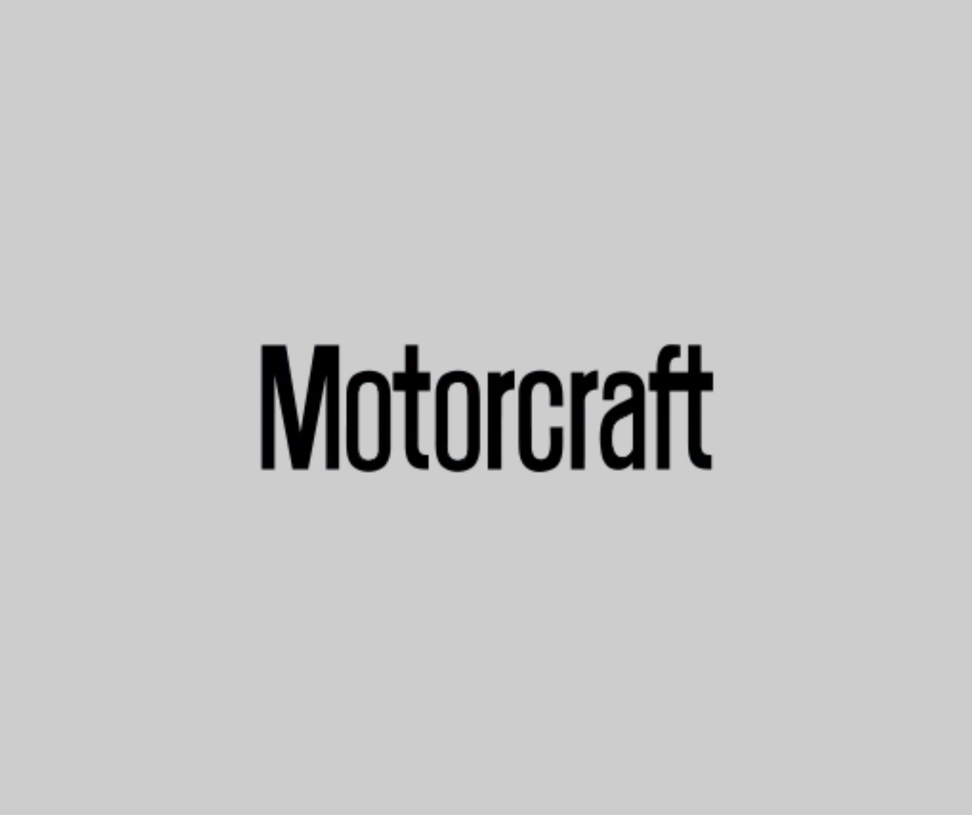 Motorcraft logo in black text on a light gray background