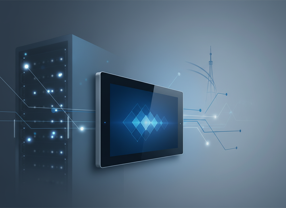Abstract visual representing smart displays and server systems