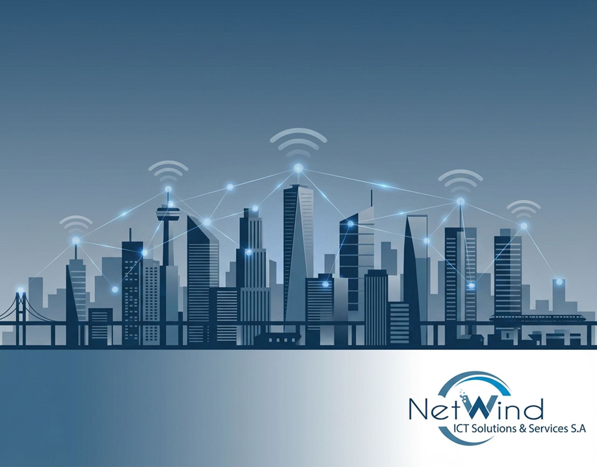 Smart city connectivity concept visual for wireless network planning