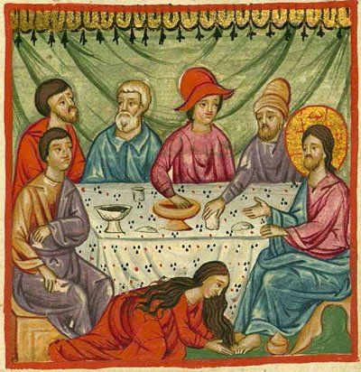 Jesus at a meal