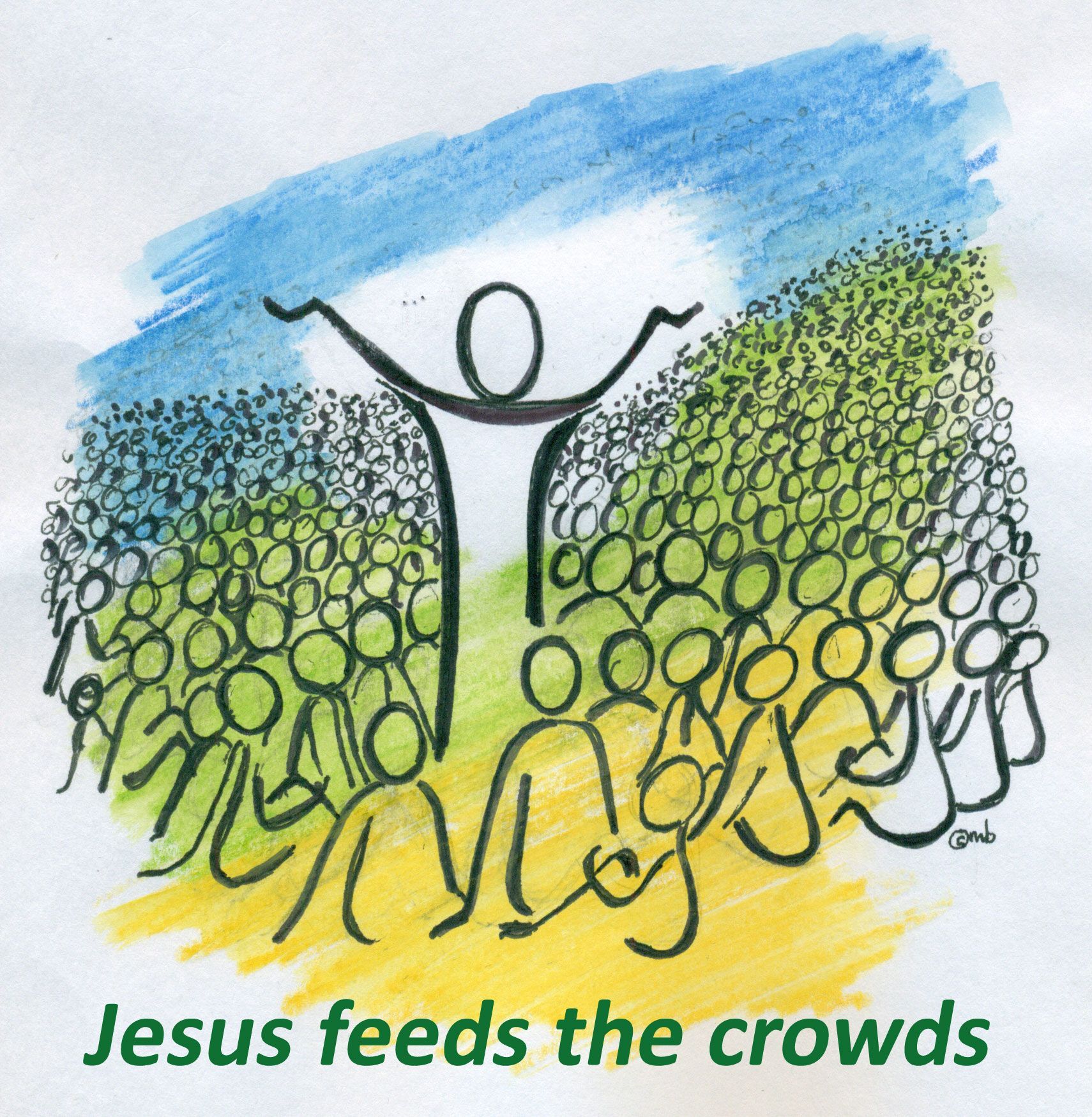 Jesus feeds the crowds