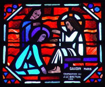 Mary and Martha stained glass Gaudin