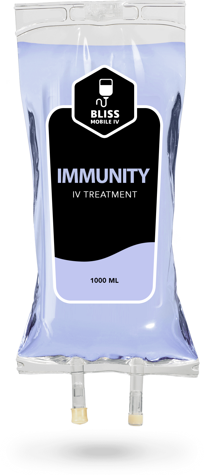 A bag of bliss immunity wipes on a white background.