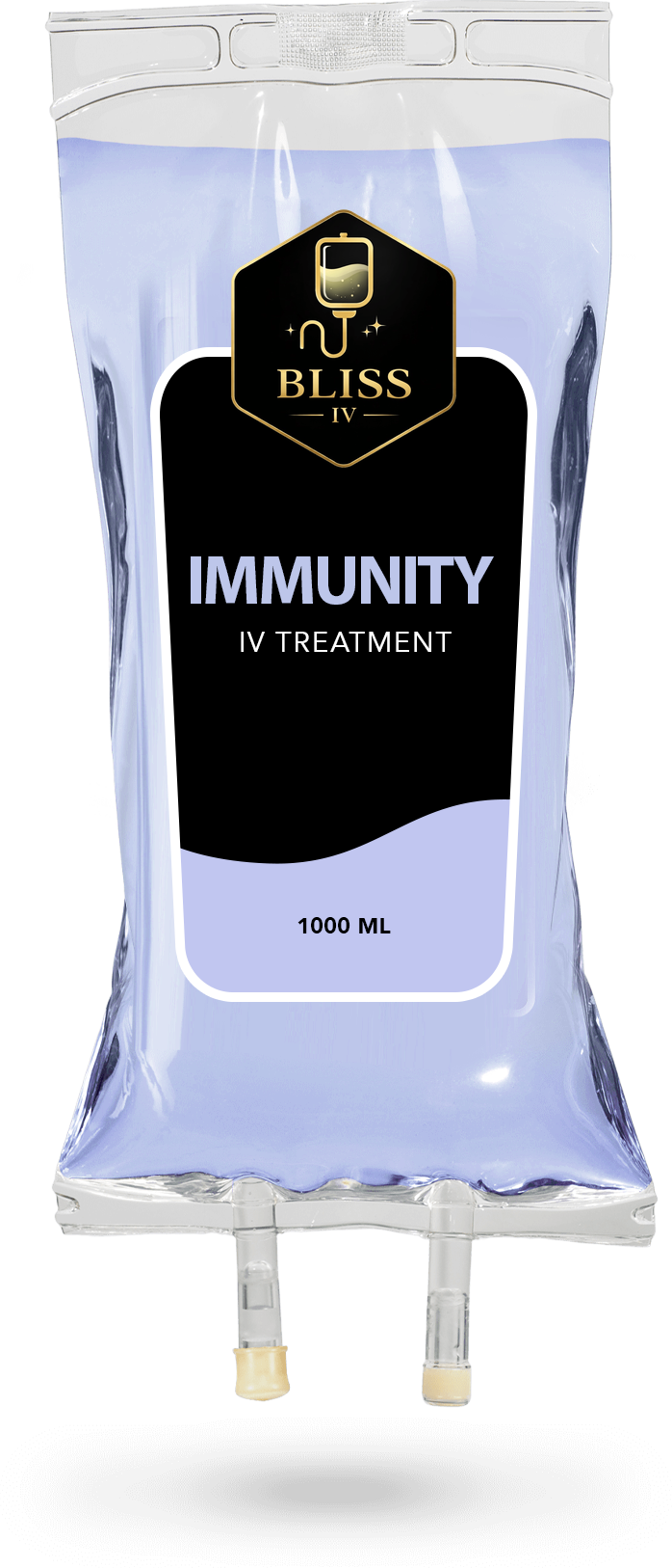 A bag of bliss immunity wipes on a white background.