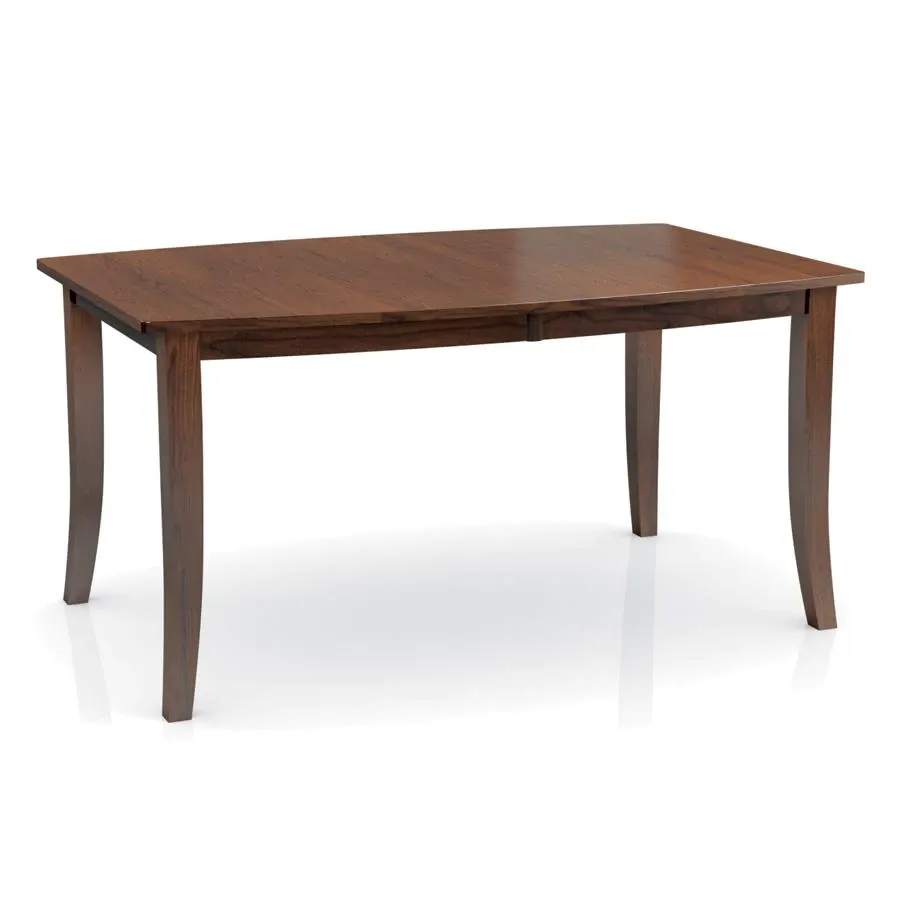 A wooden table with two leaves on it on a white background.