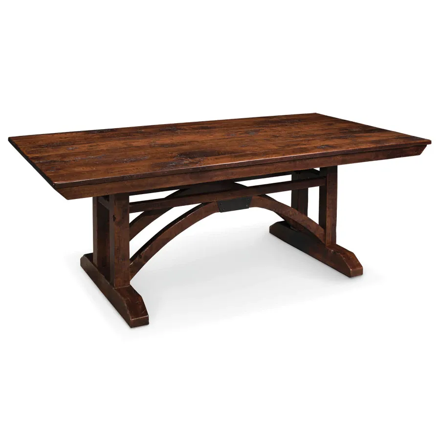 A wooden coffee table with a white background
