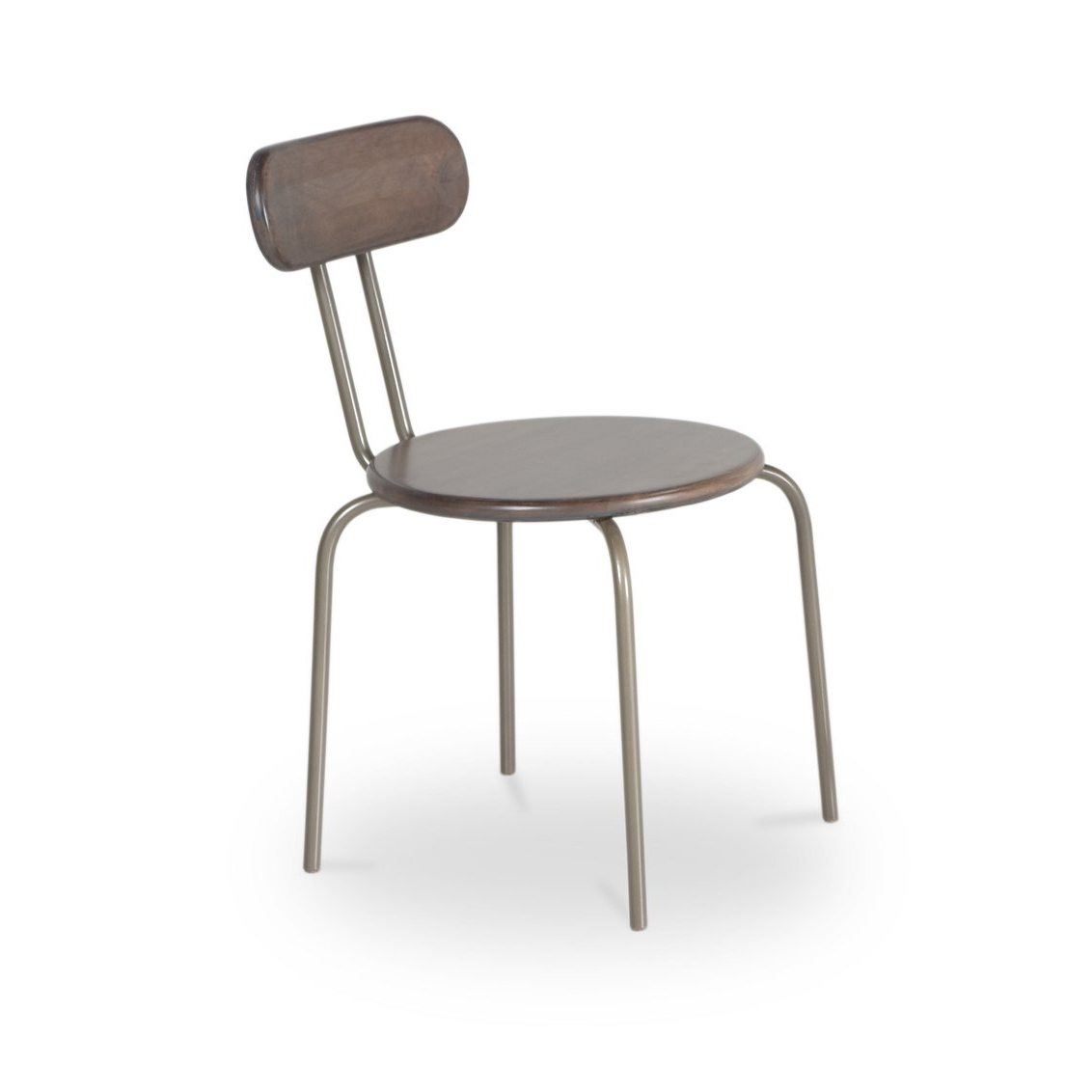 A chair with a wooden seat and back on a white background