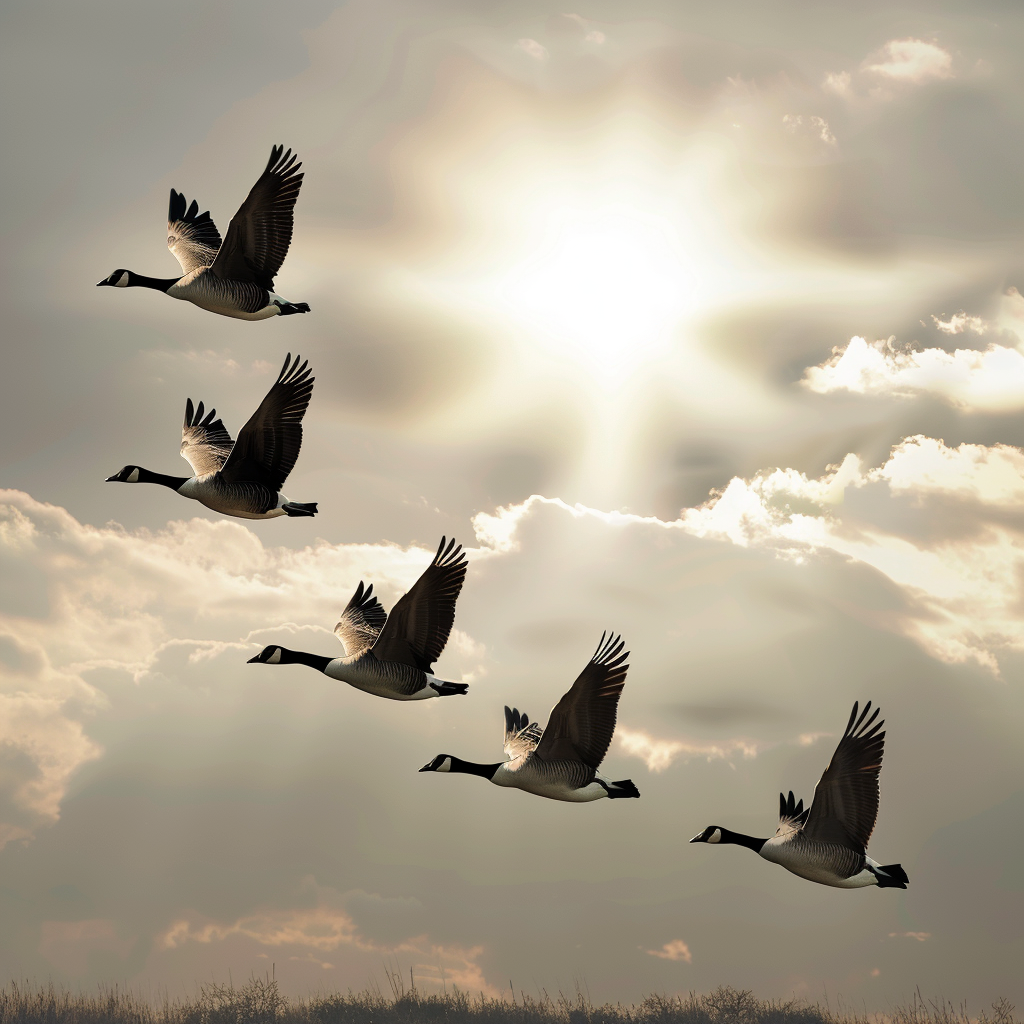 geese flying in v format
