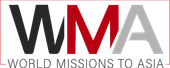 World missions to asia black red and grey logo