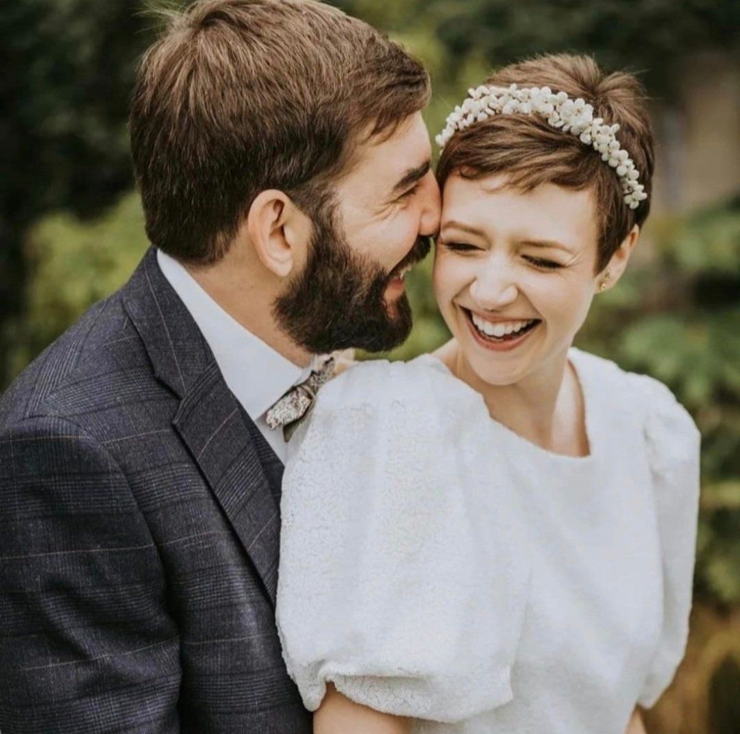 Bride smiling