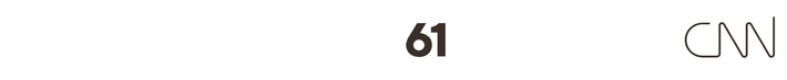 CNN logo with the number 61 above it on a white background