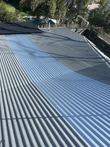 A Corrugated Metal Roof, Partly Cleaned — Whirly Bird King in Buderim, QLD