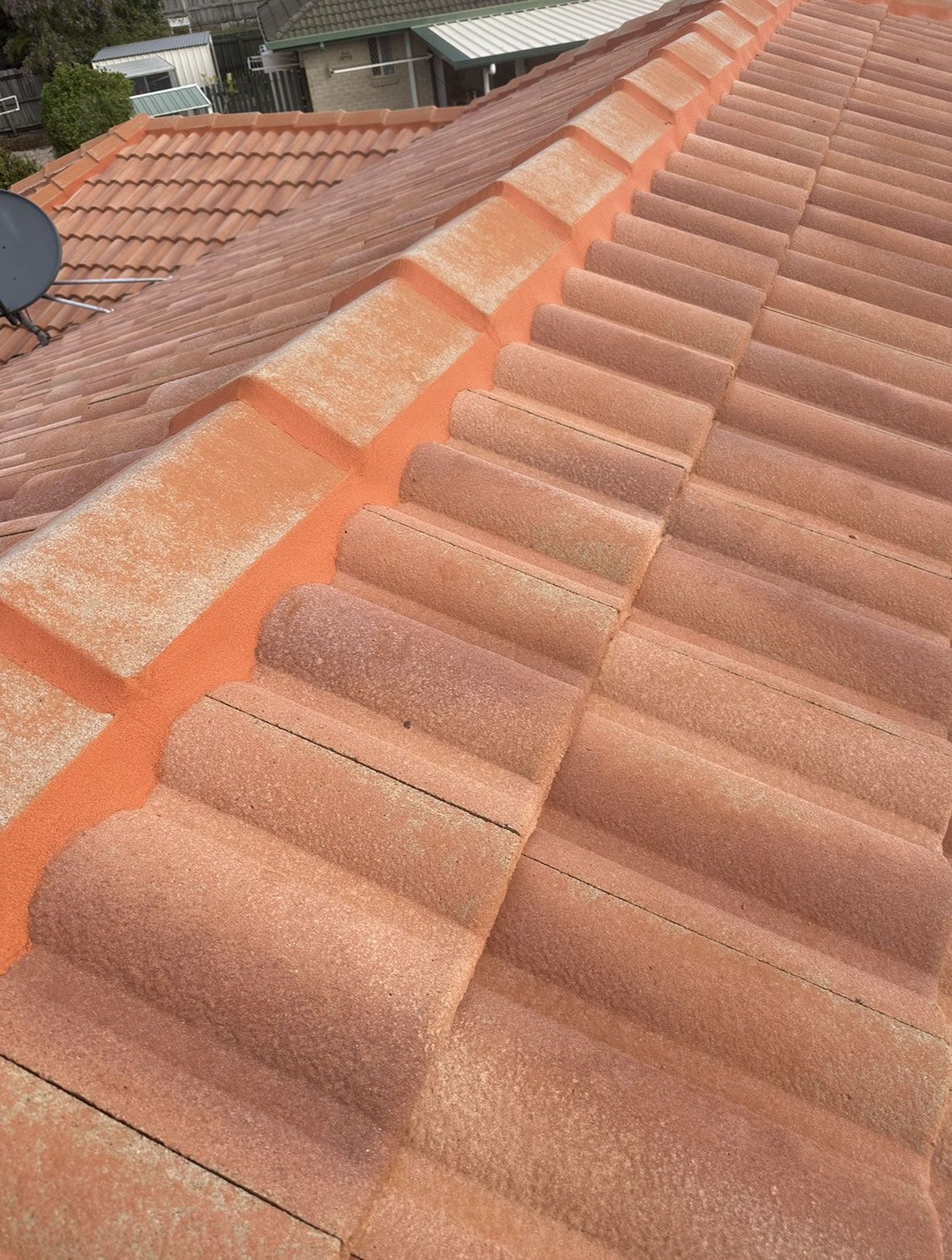 Close-up of a Reddish-brown Tile Roof — Whirly Bird King in Buderim, QLD