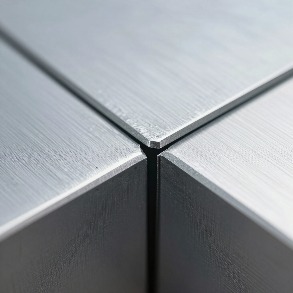 Close-up of double-lock seam profile after mechanical crimping
